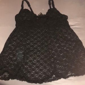 Black lace sexy sleep gown. Torrid.